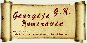 Georgije Momirović vizit kartica
